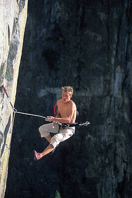 Wall Art - Photograph - Man Falls While Rock Climbing by Corey Rich