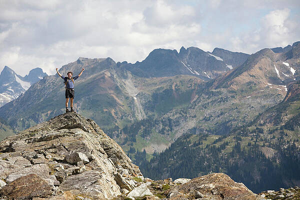 Wall Art - Photograph - Man Hikes Monashee Range, Bc by Craig Pulsifer