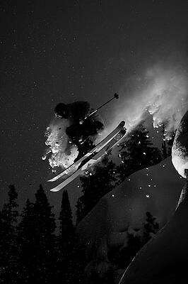 Wall Art - Photograph - Man Jumping On Skis by Adam Clark