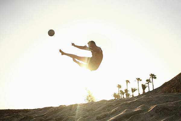 Wall Art - Photograph - Man Playing Beach Soccer by Stanislaw Pytel