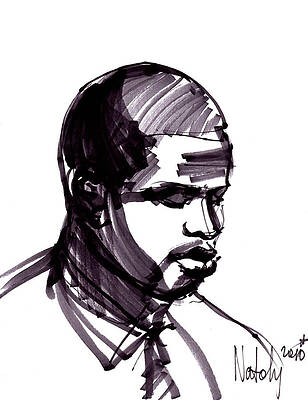 Wall Art - Drawing - Man Portrait by Natoly Art