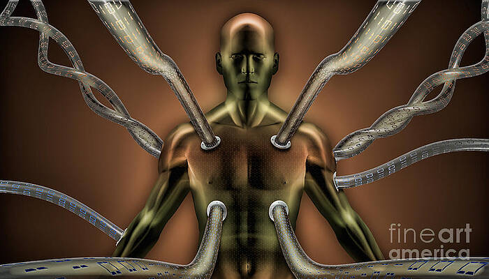 Wall Art - Photograph - Man With Cables by Mike Agliolo