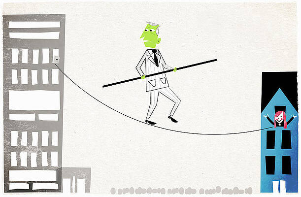Wall Art - Photograph - Man With Green Face Walking by Ikon Ikon Images
