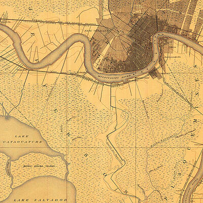 Wall Art - Photograph - Map of New Orleans 1891 by Andrew Fare