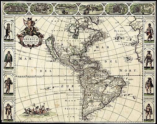 Wall Art - Photograph - Map Of The Americas by Library Of Congress, Geography And Map Division