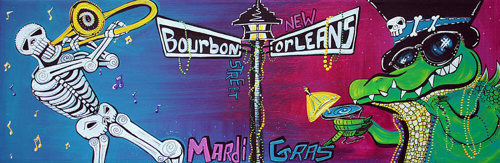 Wall Art - Painting - Mardi Gras Celebration by Laura Barbosa