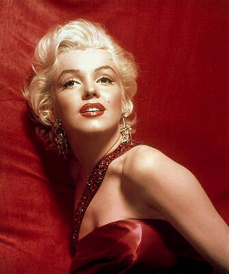 Wall Art - Digital Art - Marilyn Monroe in Red by Georgia Clare