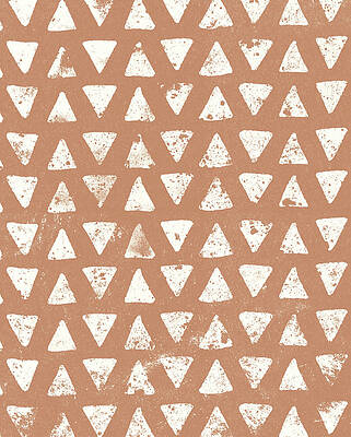 Wall Art - Painting - Mark Making Tile Pattern Iv Rust Crop by Moira Hershey