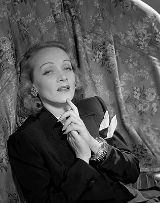 Wall Art - Photograph - Marlene Dietrich Wearing A Suit Jacket by Horst P. Horst
