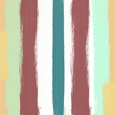 Wall Art - Painting - Marsala Stripe- abstract pattern painting by Linda Woods