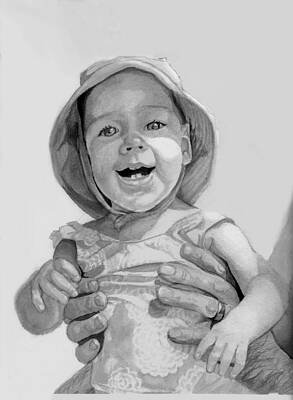Wall Art - Painting - Matt's daughter- Pen and Ink by Tim Rampy