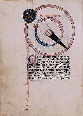 Wall Art - Photograph - Medieval Depiction Of A Lunar Eclipse by Science Photo Library
