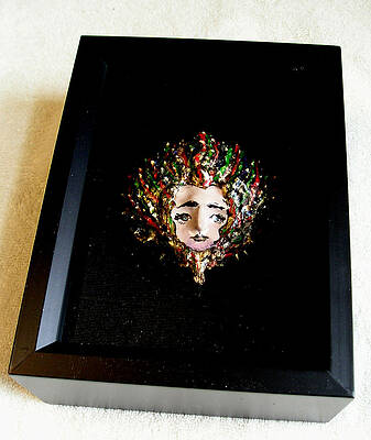 Wall Art - Sculpture - Medusa in a Shadow Box by Roger Swezey