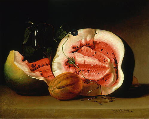 Melons and Morning Glories Print by Raphaelle Peale
