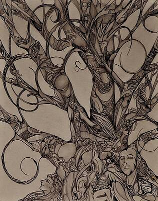Wall Art - Drawing - Memories of a Trees by Mary Simms