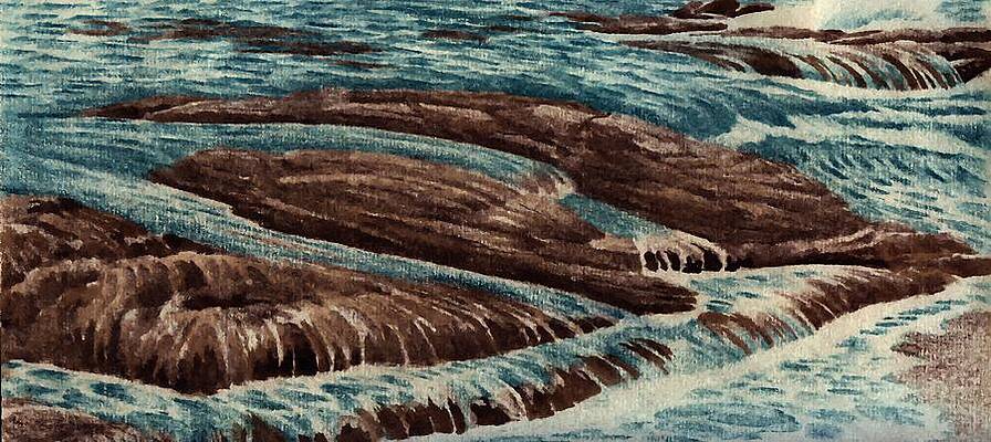 Mendocino Surf and Rocks by Melvin Pierre