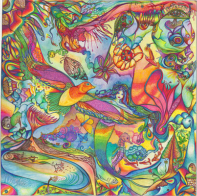Wall Art - Drawing - Mermaid Towne by DiNo and Dart