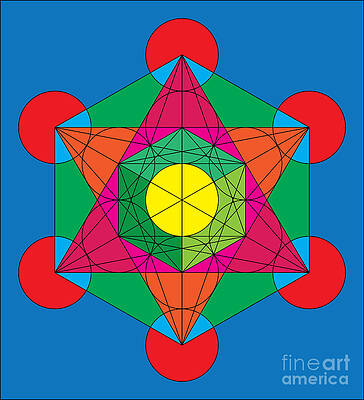  Digital Art - Metatron's Cube in Colors by Steven Dunn