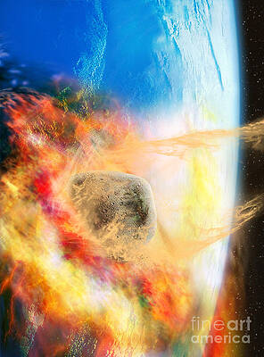 Wall Art - Photograph - Meteorite Hitting Earth by Mike Agliolo