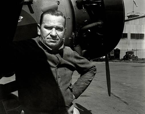 Wall Art - Photograph - Metro-goldwyn-meyer In Front Of An Airplane by Imogen Cunningham