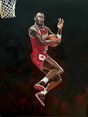 Michael Jordan The Intimidator Painting by Israel Torres - Fine