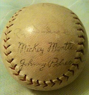Mickey Mantle Baseball Autograph by Lois Ivancin Tavaf Mickey Mantle Baseball Autograph by Lois Ivancin Tavaf