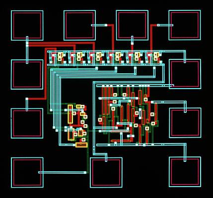 Wall Art - Photograph - Microelectronic Circuit Design By Computer by Science Photo Library