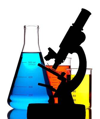 Wall Art - Photograph - Microscope in Laboratory by Jim Hughes