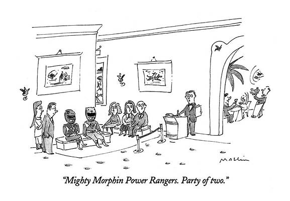 Wall Art - Drawing - Mighty Morphin Power Rangers.  Party Of Two by Michael Maslin