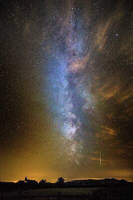 Wall Art - Photograph - Milky Way And Perseid Meteor Trail by Science Photo Library