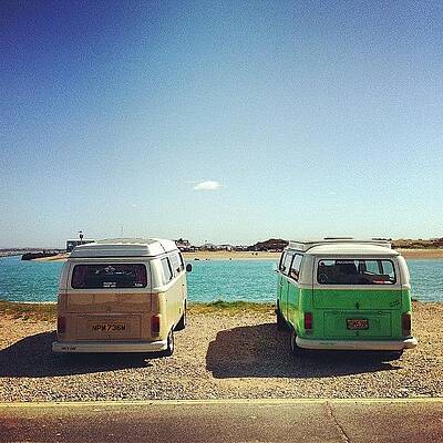 Wall Art - Photograph - Mine And My Dads Buses Down The Beach by Jimmy Lindsay