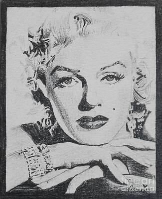 Wall Art - Drawing - Mini-Monroe #1 by Bonnie Cushman