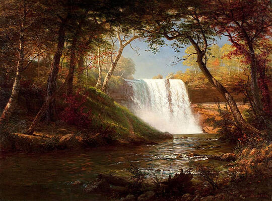 Minnehaha Falls Print by Albert Bierstadt