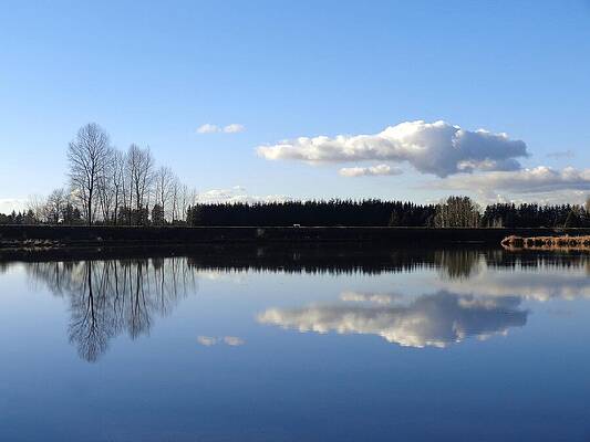 Mirrored Clouds - Lake Reflection, British Columbia by IAN MCADIE Mirrored Clouds - Lake Reflection, British Columbia by IAN MCADIE