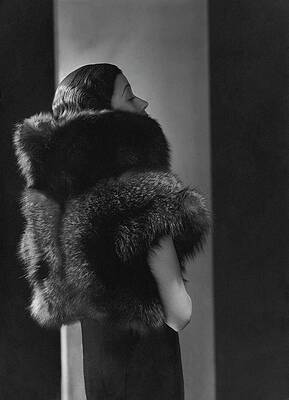 Wall Art - Photograph - Mlle. Koopman Wearing A Fur Jacket by George Hoyningen-Huene