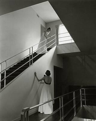 Wall Art - Photograph - Models On A Staircase by Edward Steichen