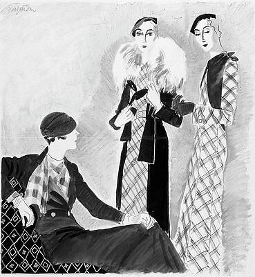 Wall Art - Digital Art - Models Wearing Bergdorf Goodman And Best by R.S. Grafstrom