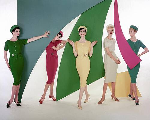 Wall Art - Photograph - Models Wearing Matching Outfits by William Bell