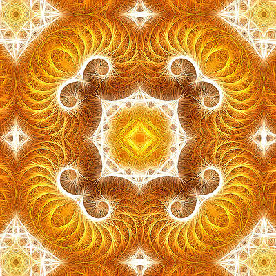 Wall Art - Digital Art - Modern abstract art gold yellow white square format by Matthias Hauser