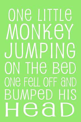 Wall Art - Digital Art - Monkey Jumping On The Bed by Jaime Friedman