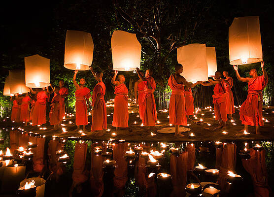 Monks and Lanterns by Daniel Nahabedian