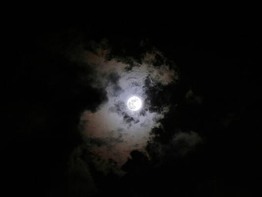 Wall Art - Photograph - Moon In Clouds by Science Photo Library