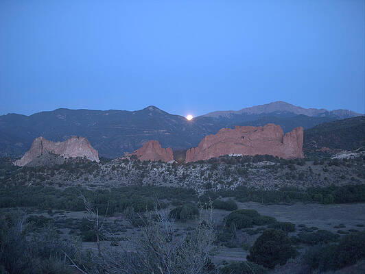 Moon Set Pikes Peak by Emery Graham Moon Set Pikes Peak by Emery Graham
