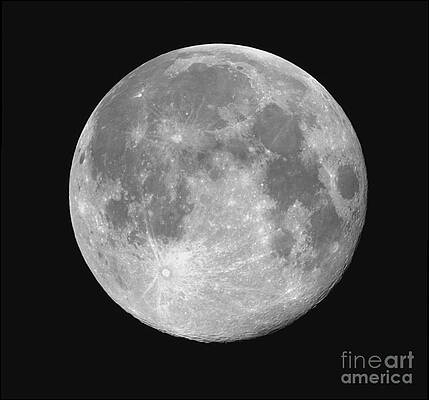 Wall Art - Photograph - Moon With Impact Ejecta Rays by John Chumack