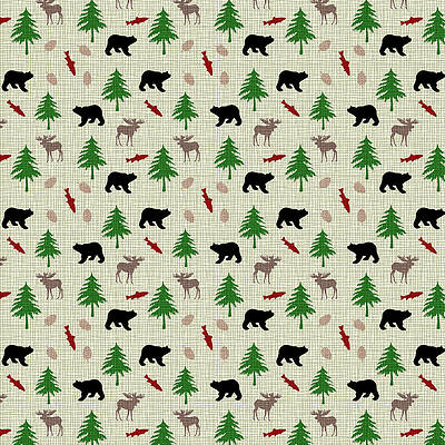 Wall Art - Mixed Media - Moose and Bear Pattern by Christina Rollo