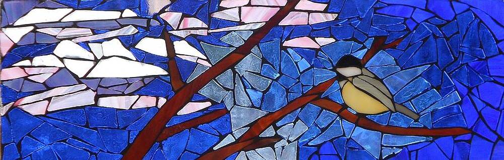 Mosaic Stained Glass - Chickadee -dee-dee by Catherine Van Der Woerd Mosaic Stained Glass - Chickadee -dee-dee by Catherine Van Der Woerd