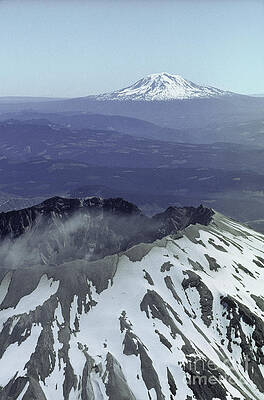 Wall Art - Photograph - Mt. Adams And Mt. St. Helens, Wa by Calvin Larsen