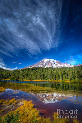 Mt. Rainier Across Reflection Lake by Michael Trahan