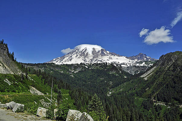 Wall Art - Photograph - Mt Rainier Between the Valley by Tikvah's Hope