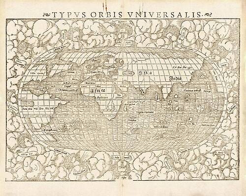 Wall Art - Photograph - Munster's World Map by Science Photo Library